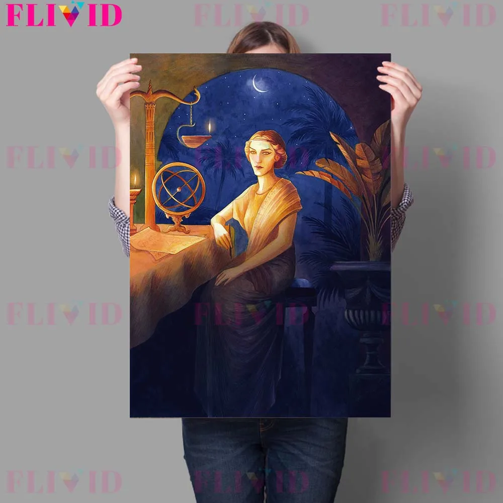 Witchcraft Science Witch Wall Art Canvas Painting Astronomer Vintage Art Poster And Print For Living Room Decor Unframed