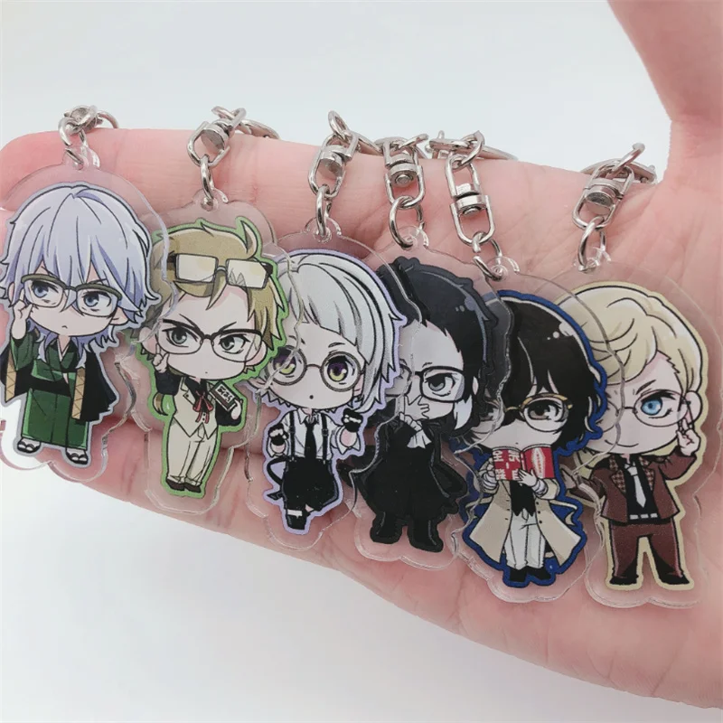 Anime Dogs Keychain Nakajima Atsushi Dazai Osamu Ryunosuke Akutagawa Cosplay Key Chain Pendant Cartoon Badge