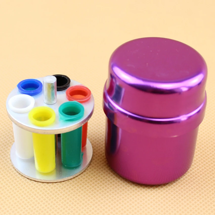 ทันตกรรมไฟล์ Burs ผู้ถือกล่องเก็บกล่องฆ่าเชื้อโรคกล่องรอบ6หลุม Diamond Bur คอนเทนเนอร์,4สี