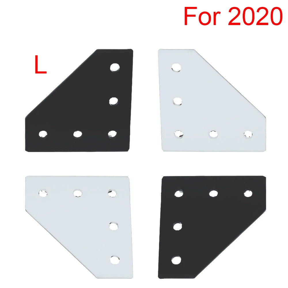 8pcs 20x20 with 5 Holes 90 Degree Joint Board Plate Corner Angle Bracket Connection Joint Strip for Aluminum Profile 2020