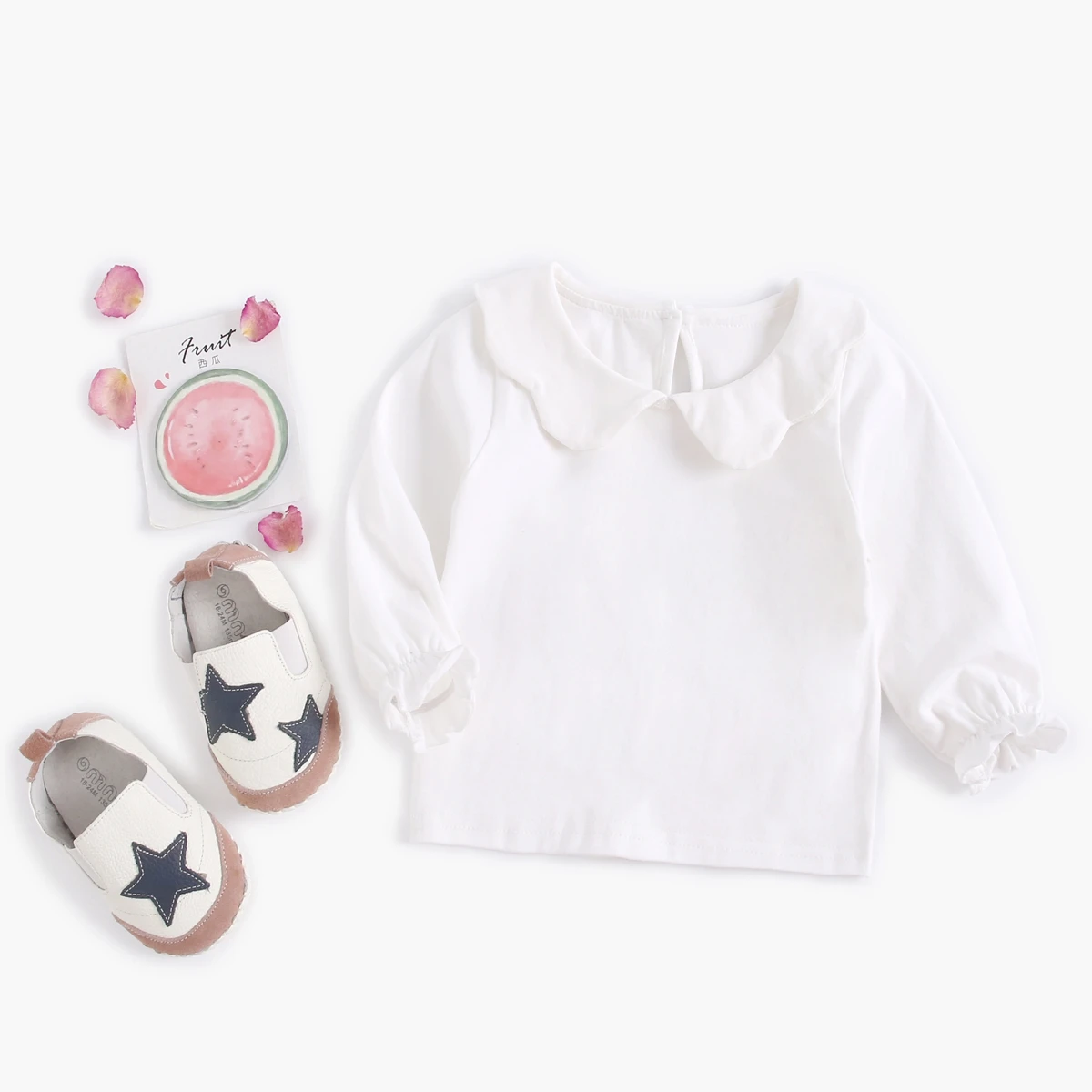 Sanlutoz-T-shirt en coton doux pour bébés filles, vêtements mignons pour nourrissons, chemises blanches pour tout-petits nouveau-nés, vêtements décontractés