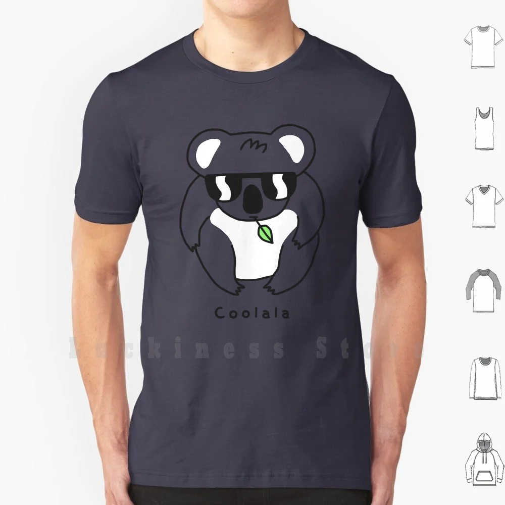 Coolala T Shirt Men cotton Cotton S - 6xl Koala Cool Cool Koala Funny Cute Sunglasses Eucalyptus Leaves Grey White Black