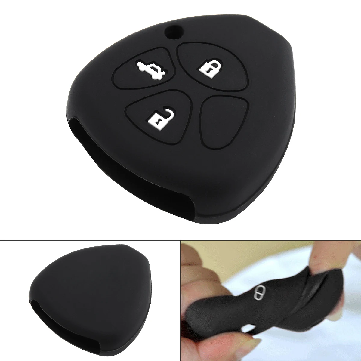2 przyciski miękkiego silikonu prosto płyta obudowa kluczyka do samochodu Toyota Avensis Camry Corolla Rav4 Kluger Land Cruiser Prado Yaris Echo