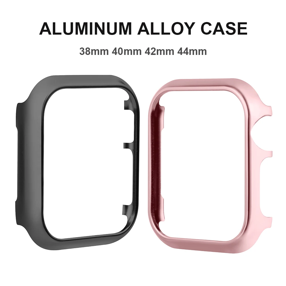 Funda de Metal para Apple Watch, marco de cubierta protectora de parachoques de aluminio para iWatch 3, 42mm, 38mm, 41mm, 44mm, 45mm, serie 7, 6, 5,