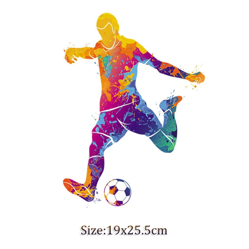 Sports Thermal Transfer Stickers Football Club Thermo Transfers For Clothes Boys Gift Jeans Back Patch Iron-On Clothing Patches