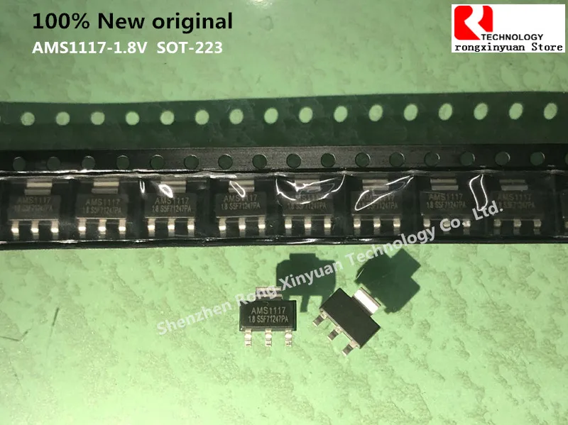 100% New original  AMS1117-1.8V  AMS1117-1.8  AMS1117  AMS1117-18 SMD SOT-223  1A LOW DROPOUT VOLTAGE REGULATOR