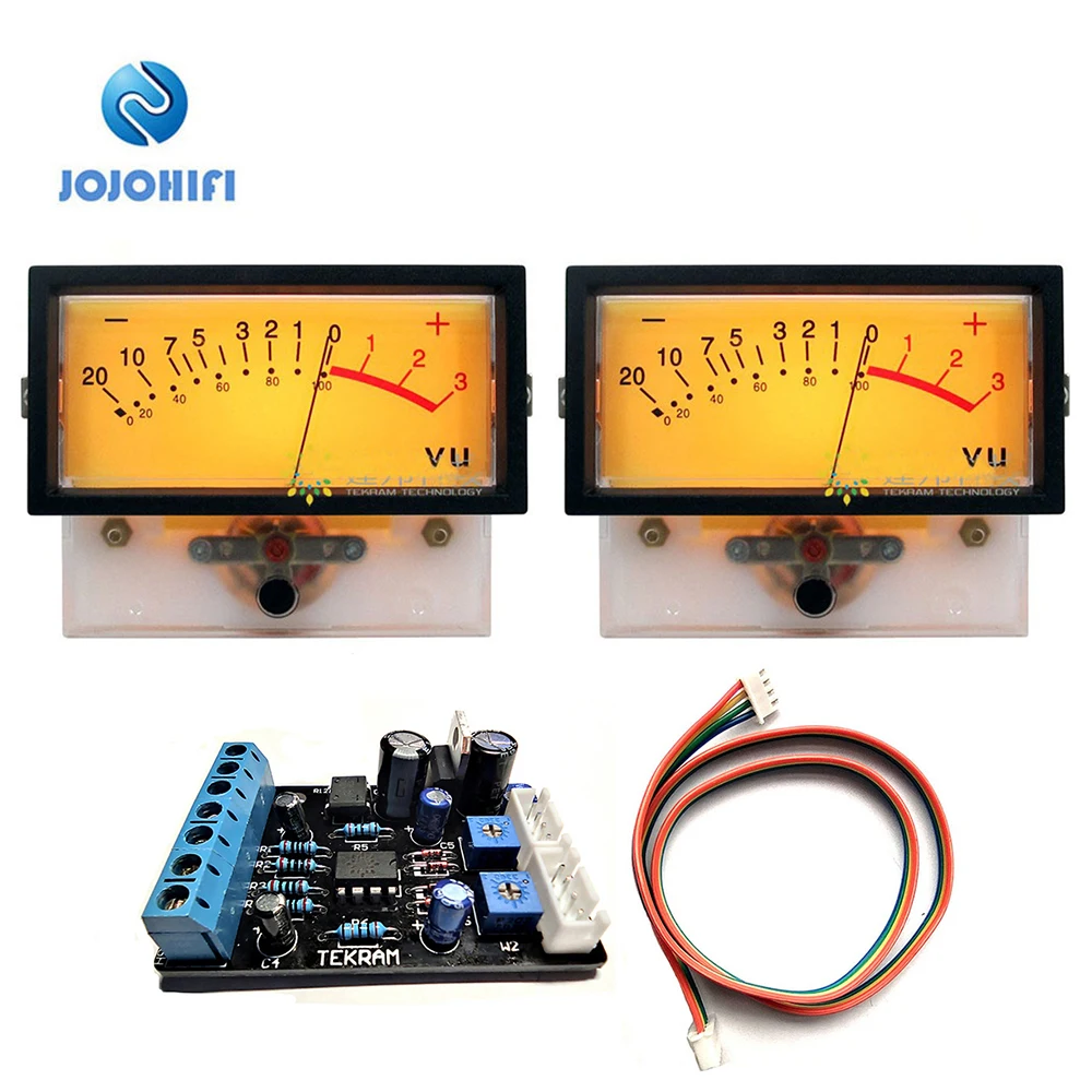 

2pc TN-73 VU Meter + 1pc Driver Board High-precision Head Amplifier DB Table Discharge Flat Table Mixer Meter Bridge w/Backlight