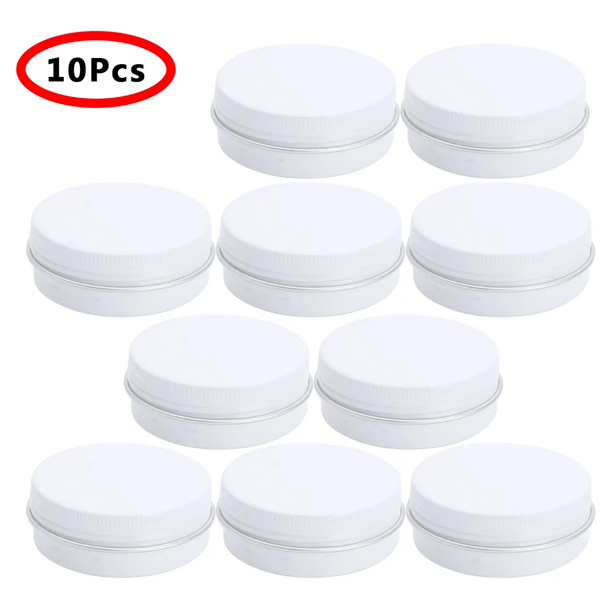 

10Pcs Small Canister Aluminum Jars Round Candle Tin Cans Leakproof Seal Storage Container DIY Balm Lotion Organizer Jar with Lid