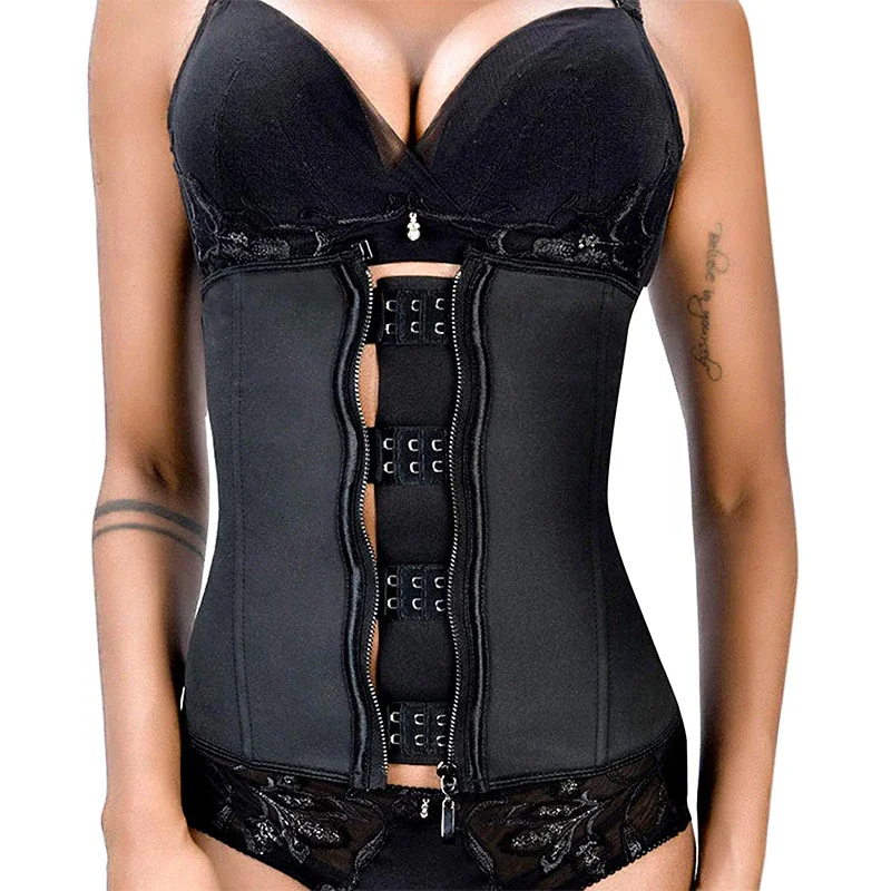 

Women's Waist Trainer Corset Trimmer Belt Latex Hooks and Zipper Underbust Waist Cincher Shapewear Hourglass Body Shaper Girdle