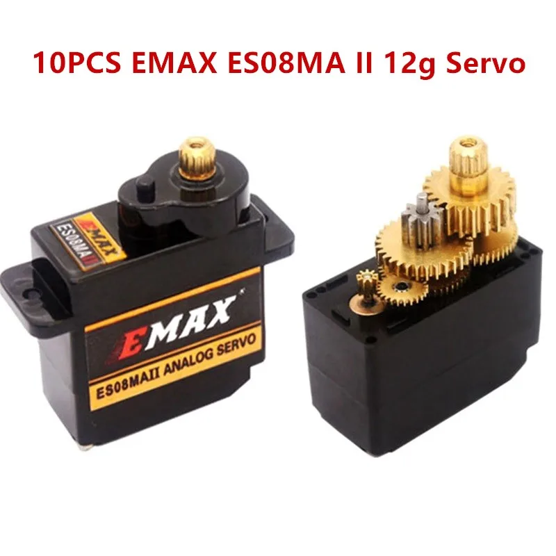 

10PCS EMAX ES08MA II 12g Mini Metal Gear Analog Servo Metal Gear Servos for Futaba / JR Universal Plug for RC Model Helicopter