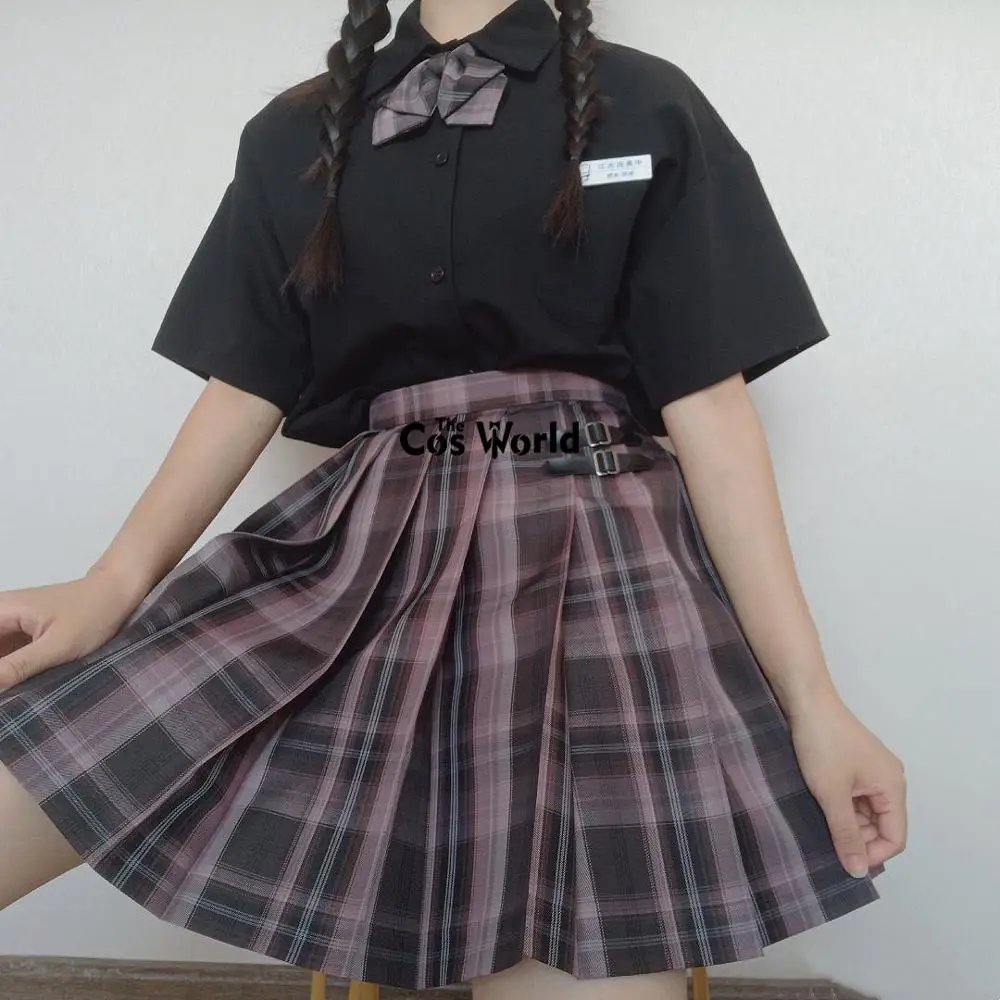 Saia japonesa de verão e cintura alta, plissada, xadrez, uniforme escolar jk, panos de estudantes