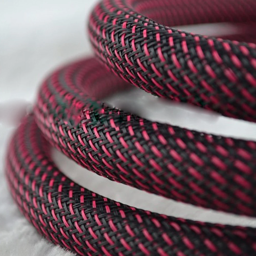 Manga trançada de malha de nylon de 16 mm para cabo de alimentação DIY Mangas de tubo