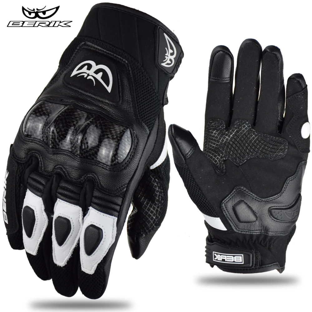 BERIK Gloves Goat Leather Motorcycle Gloves Men Women Motocross Gloves Retro Dirt Bike MTB DH Gloves Motorcyclist Guantes Moto