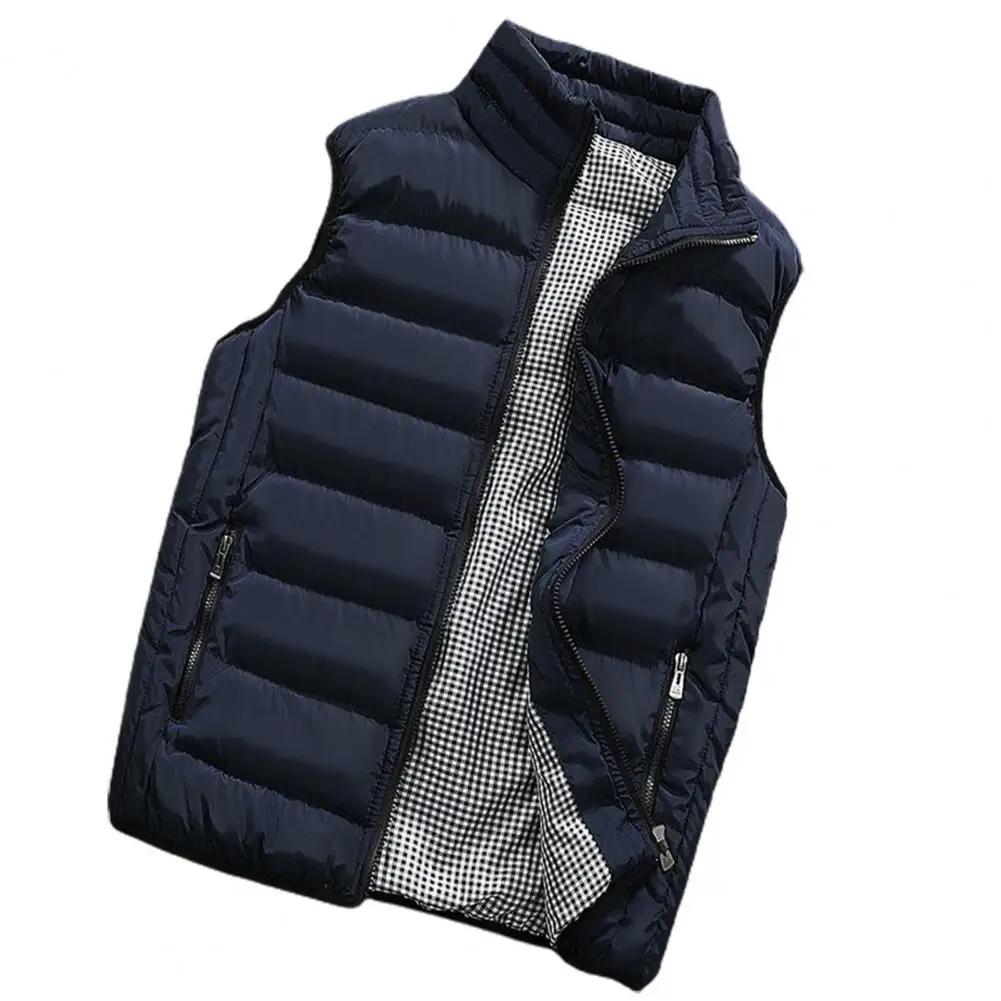 Oversize Down Coat Men Vest Waterproof Padded Thick Warm Winter Waistcoat for Men Down Jacket Vest Work Daily Wear