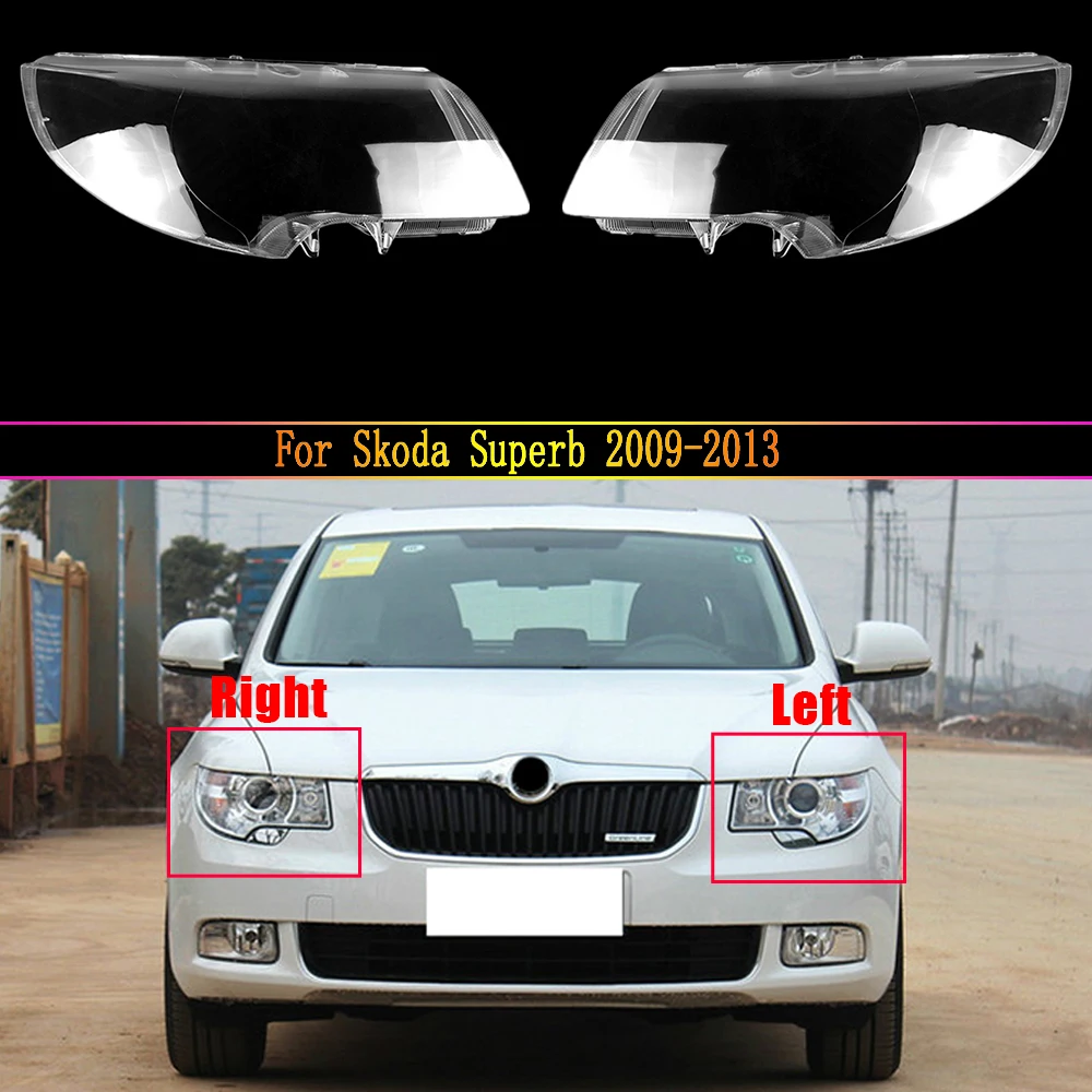 Car Headlight Lens For Skoda Superb 2009 2010 2011 2012 2013 Car Headlamp Lens Auto Shell Cover