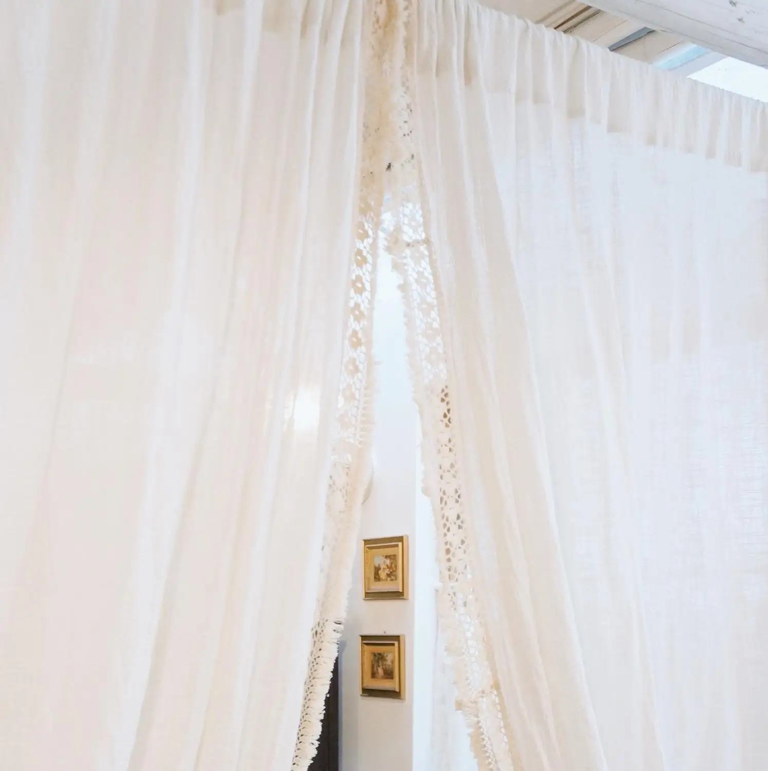 White Blackout Curtains for Bedroom, 100% Cotton, Korean Princess Style, Lotus Cortina, Pure Cotton, High-end Window Drapes