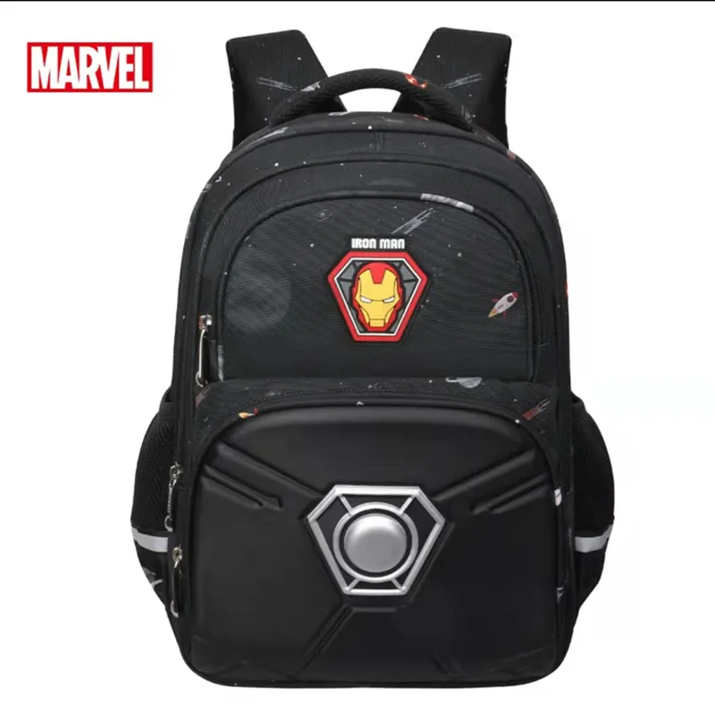 Genuine Disney School Bag For Boy Primary Student Shoulder Orthopedic Backpack Large Capacity Spider Iron Man Captain America