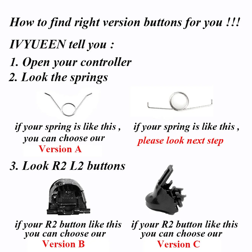 IVYUEEN 9 Trong 1 Analog Ngón Tay Cái Gậy Chụp Hình Cho Máy Chơi Game PlayStation 4 PS4 Pro Slim Bộ Điều Khiển L1 R1 L2 R2 Nút Kích Hoạt cho Tay Cầm Dualshock 4 Sửa Chữa