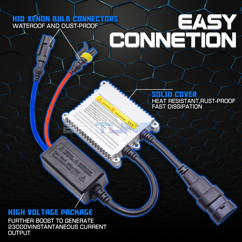 H1 H11 H7 Xenon HID Conversion Kit Ignition Fast Bright Start Headlight Lens 12V 35W AC Ballast Bulb 9005 9006 4300K 6000K 8000K