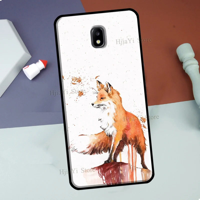 Watercolor Painting The Fox Soft Cover For Samsung J1 A3 A5 2016 A7 A9 J8 J4 J6 Plus A6 A8 2018 J3 J5 J7 2017 Case