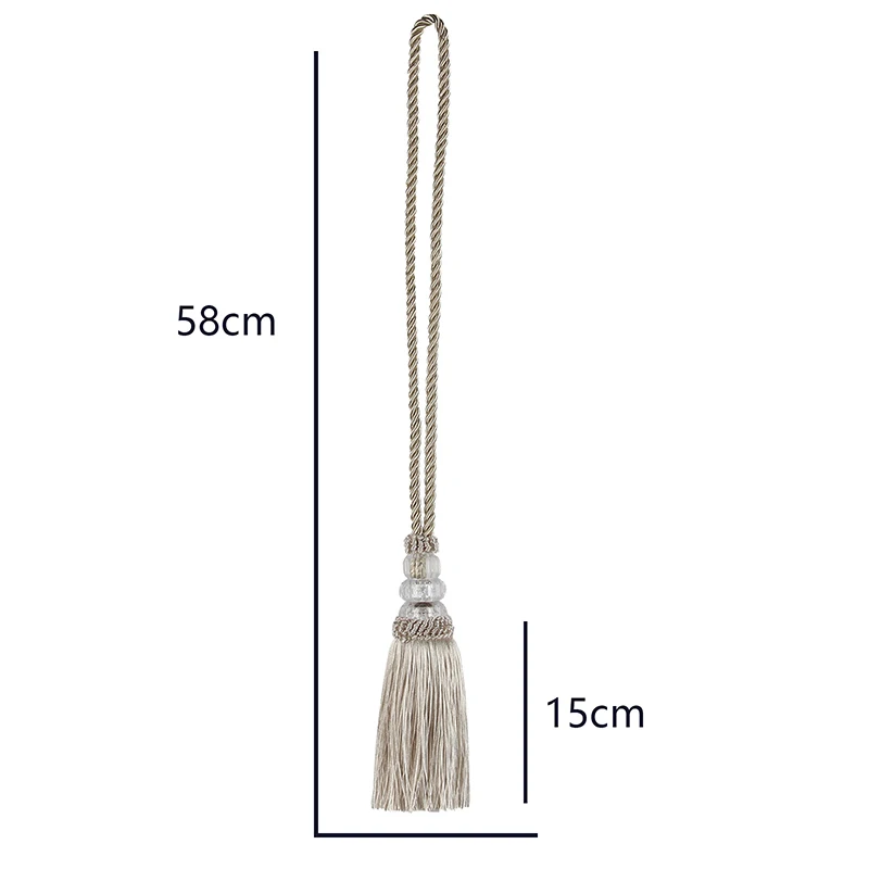 1Piece Faux Crystal Beaded Tassels Fringe Curtain Tieback Rope Window Drapes Decoration Door Hanging Ball Tassel Accessories