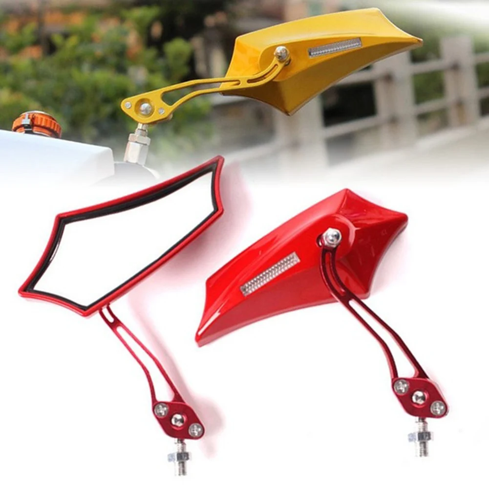 1 Pair Motorcycle 8/10mm Rear View Side Mirror Motorcycle Bike Scooter Universal Red/Blue/Golden/Black