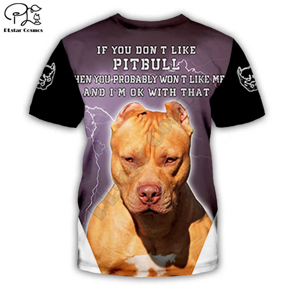 Funny pitbull Dogs 3D full printing fashion t shirt Unisex hip hop style tshirt streetwear casual summer drop shipping