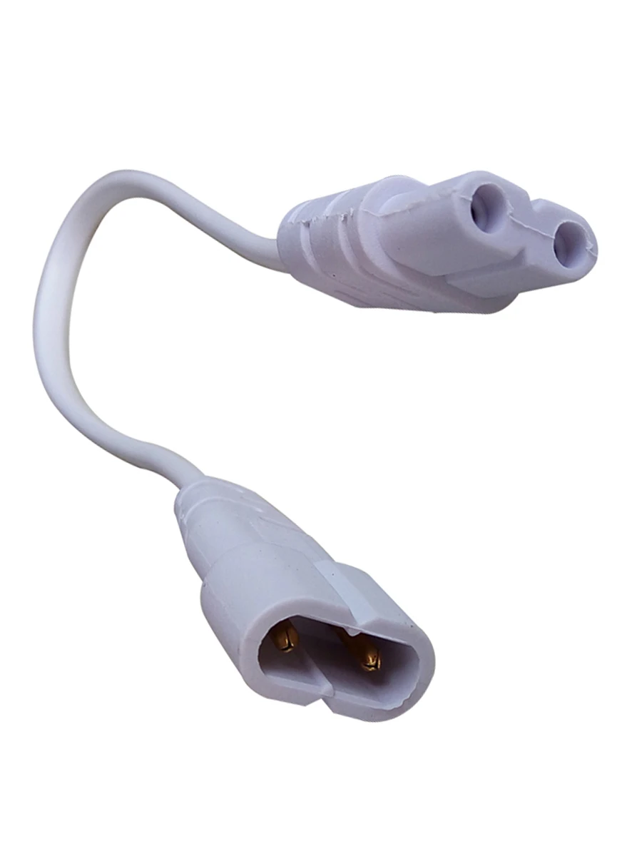 

10pcs/lot T5 LED Tube Fixture two head Connect Cable OP Tube 2-Pin Male + Female Butt Plug Extension 8-Shaped Corner Power Cord