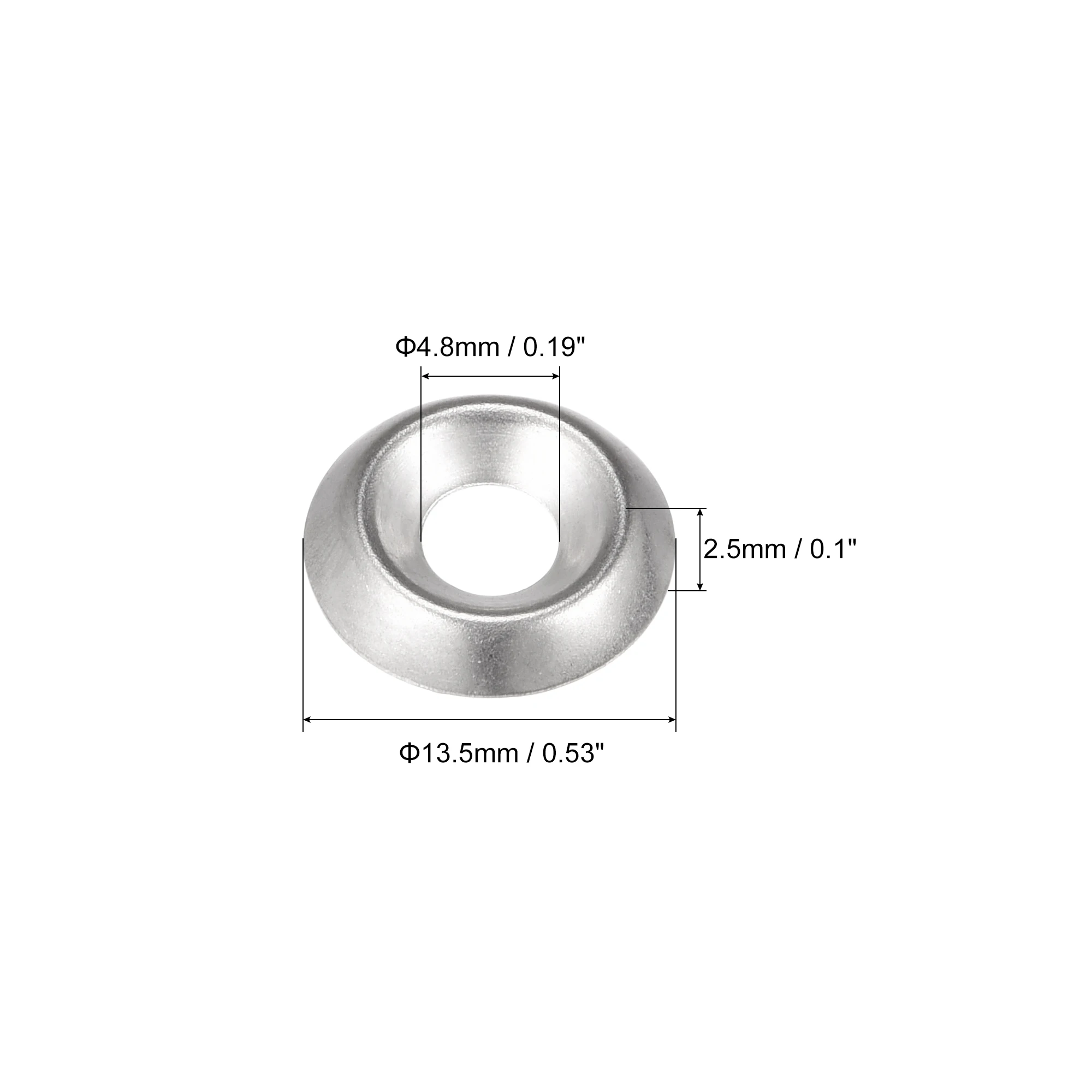 uxcell #8 304 Stainless Steel Cup Washer Countersunk for Screw Bolt 100pcs