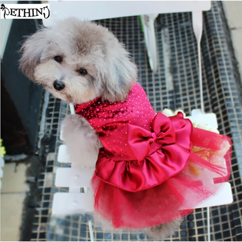 Summer Pet Clothes Dog Dress For Dogs Skirt Summer Princess Dog Wedding Dresses York Teddy Clothes For Dogs Skirts Pet Cat Dress