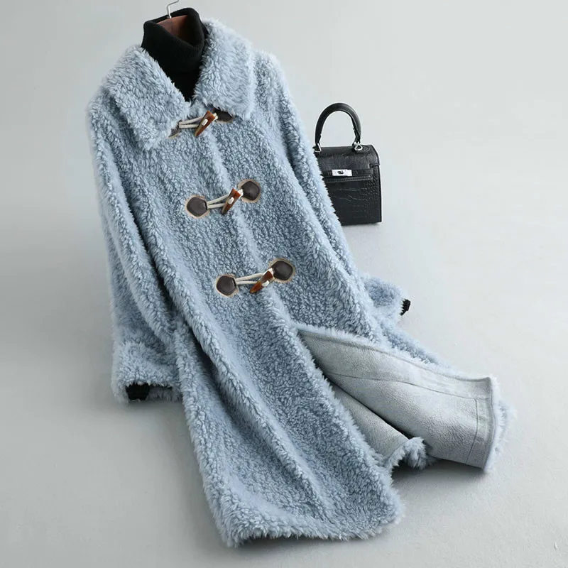 

Winte Real Fur Coat Women Clothes 2020 100% Wool Jacket Long Korean Vintage Clothes Kurtki Damskie Zimowe KQN12055 KJ5556