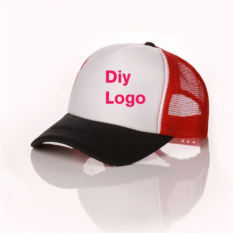 

25pcs/lot DIY Custom Logo Baseball Caps Adult Sport Mesh Sun Snapback Hats Women's DIY Logo Printed
