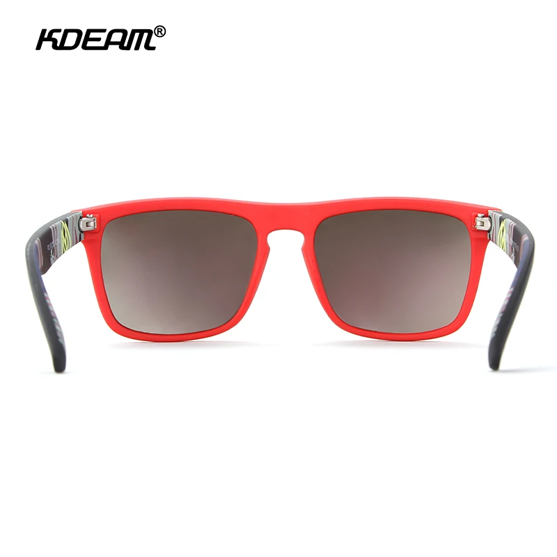 KDEAM Flat Top Polarized Men Sunglasses Square Unrivaled Colors Mirror Sunglass Casual Shades With Hard Case Category 3