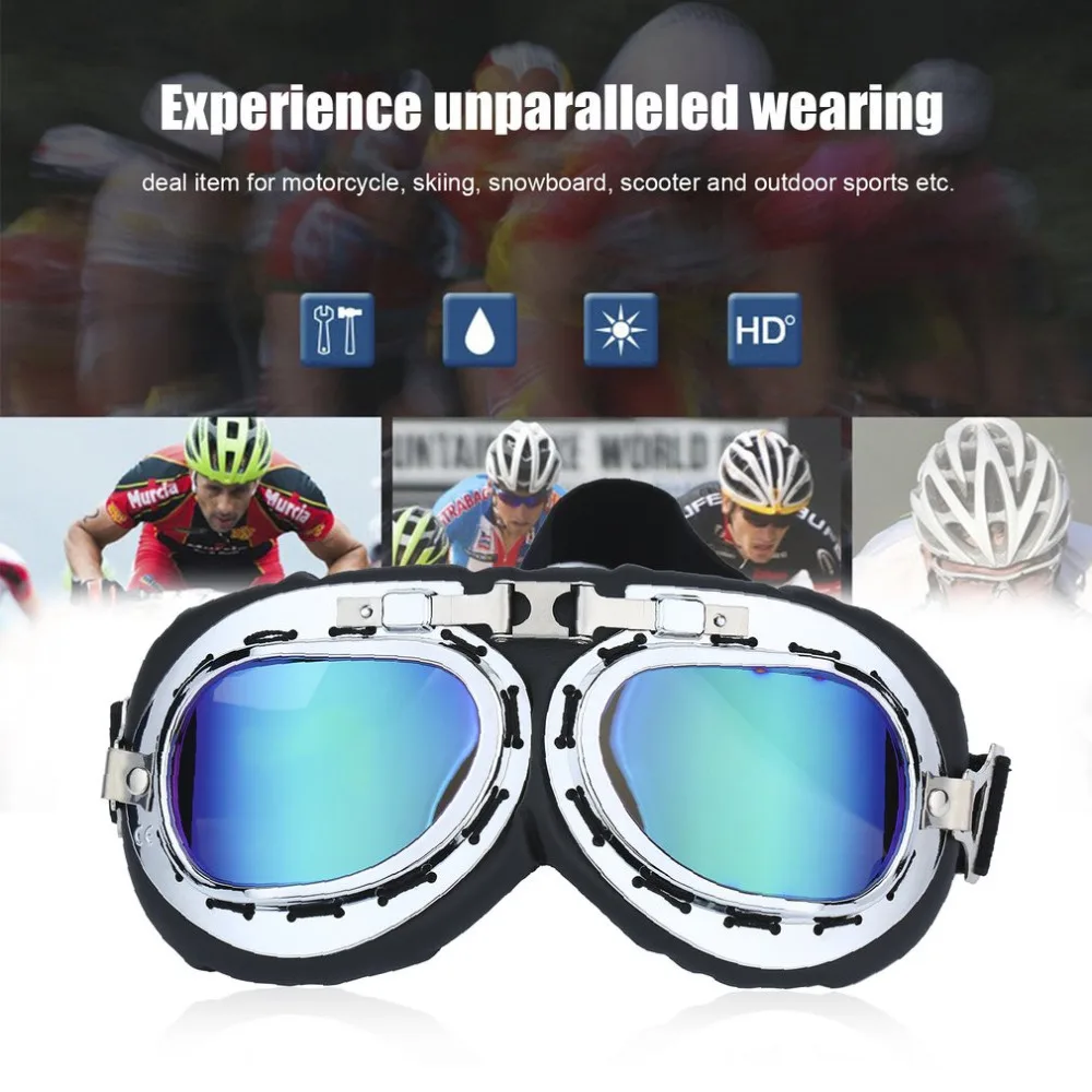 

Vintage Anti-UV motorcycle bike Scooter Pilot Goggles Helmet glasses Motocross Steampunk Cruiser Helmet Eyewear