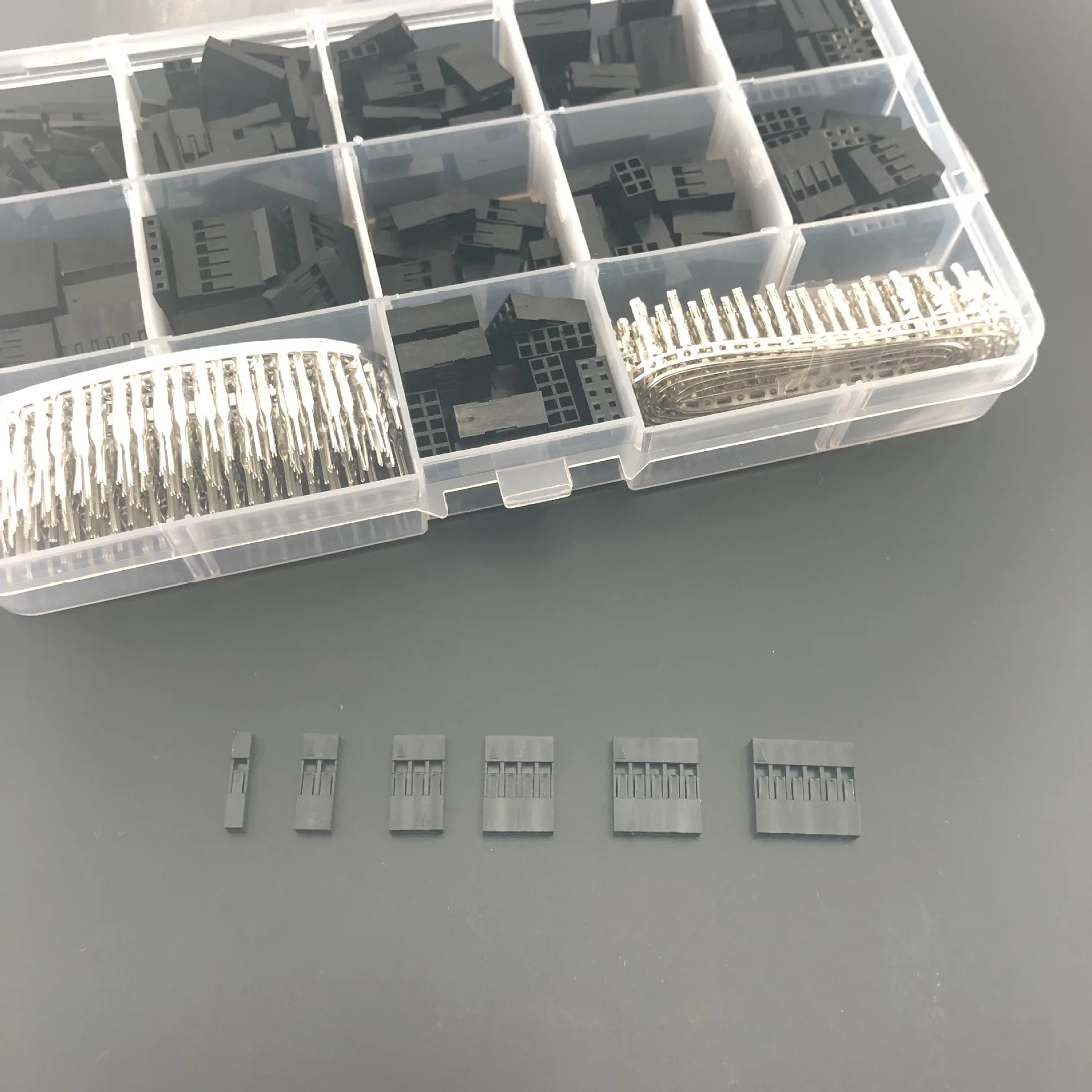 620Pcs 2.54mm Pitch JST SM 1 2 3 4 5 6 Pin Housing Connector Dupont Male Female Crimp Pins Adaptor Assortment Kit