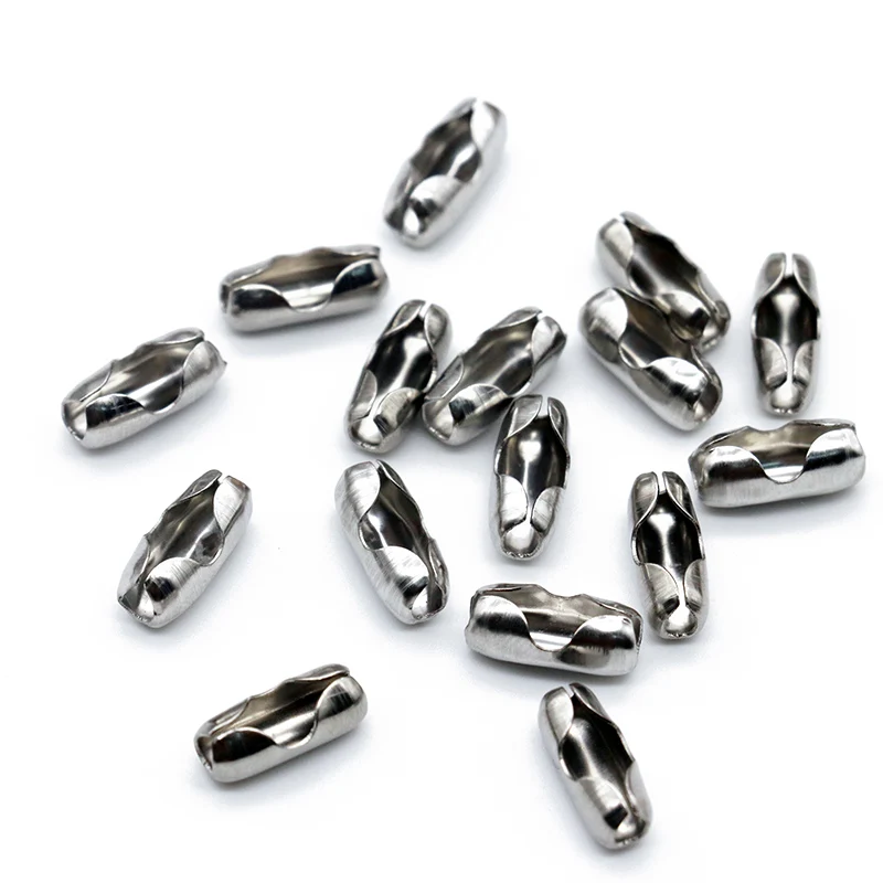 

1pack/lot 1.6/2.4/3.2/4/4.5/5/6/8mm Stainless Steel Ball Chain Connector Clasps End Beads Crimp Fit Bracelet Jewelry Making