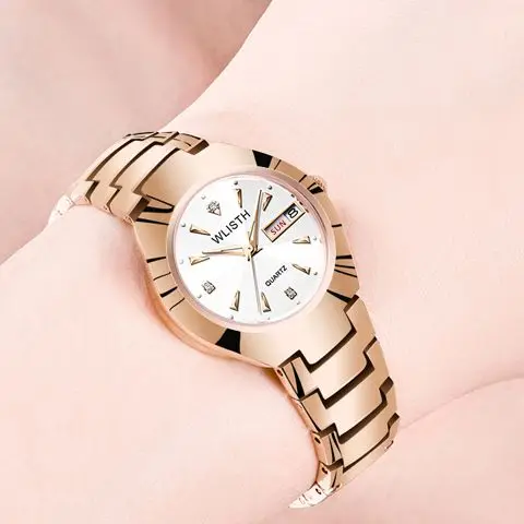 

Fashion Dress Ladies Date Week Diamond Wristwatches Waterproof WLISTH Luminous Steel Band Women Quartz Watch Relogio Feminino