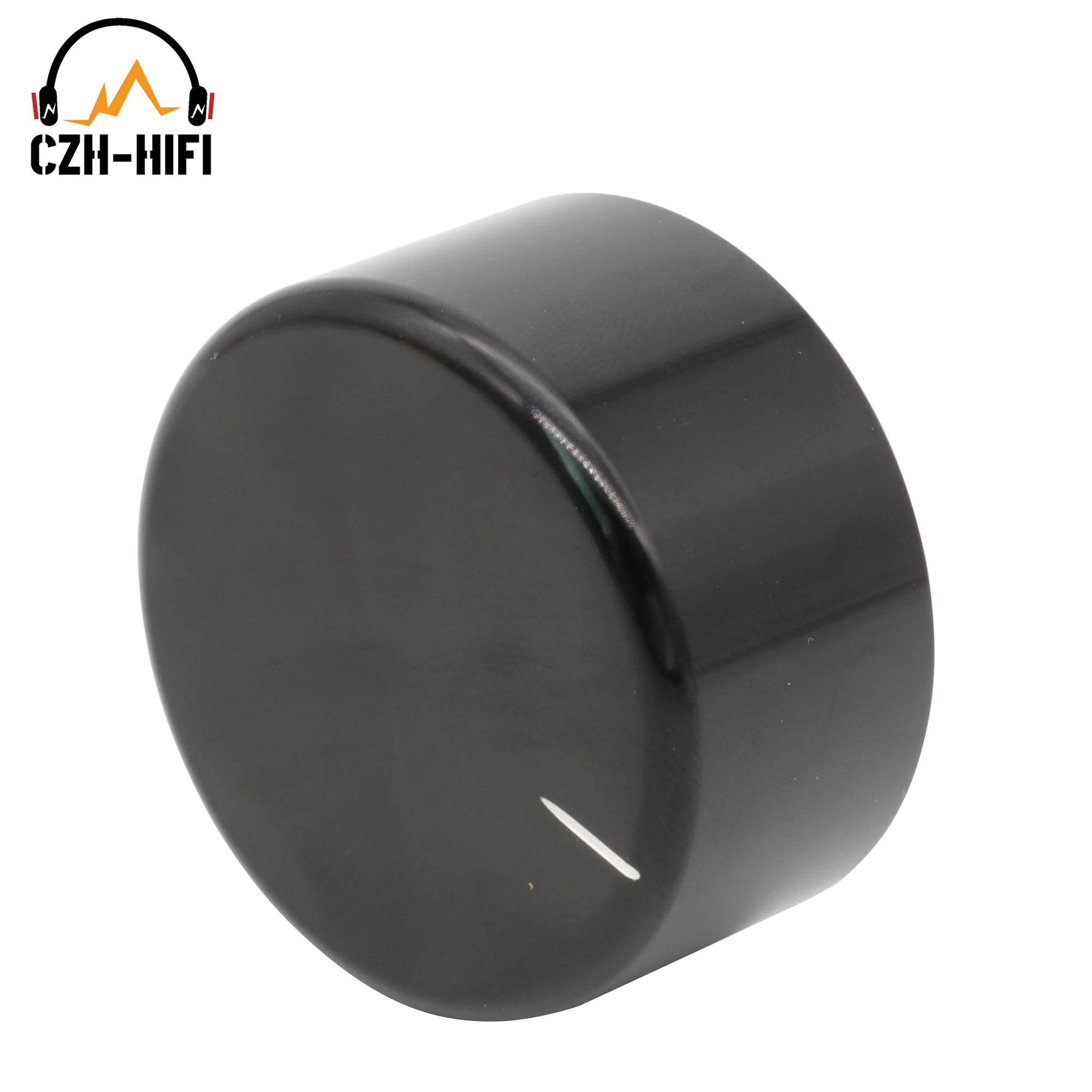 1pc 38mm 44mm cnc bearbeitet schwarz silber massiv aluminium knopf kappe für audio verstärker potentiometer dac cd lautstärke sound diy – Detail 7