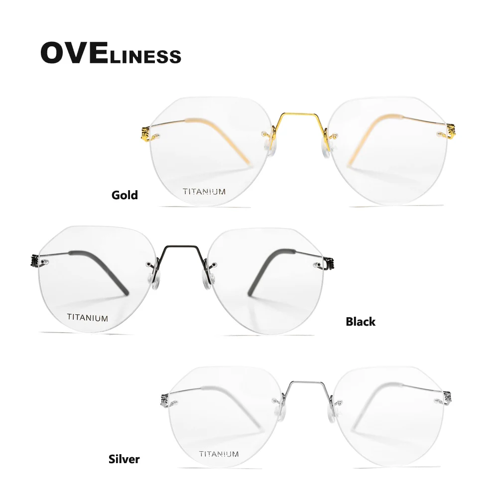 2025 Titanium Rimless Glasses Frame for Men women Prescription Eyeglasses Man Frameless Myopia Optical Frames Spectacles Eyewear