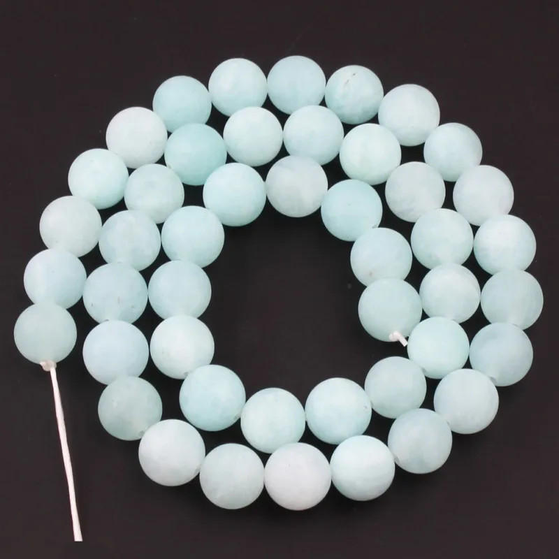 6/8/10mm Frosted Blue River Amazonite matte beads natural stones Round loose beads for jewelry making bracelet necklace diy