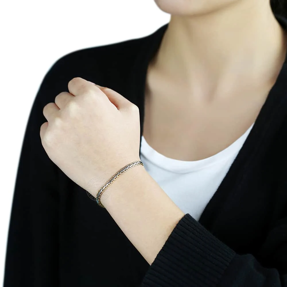 4/6mm Bracelet for Women Men Wheat Link Gold Color Womens Bracelet Chains Fashion Davieslee Jewelry 18-23cm Dropshipping DGB407