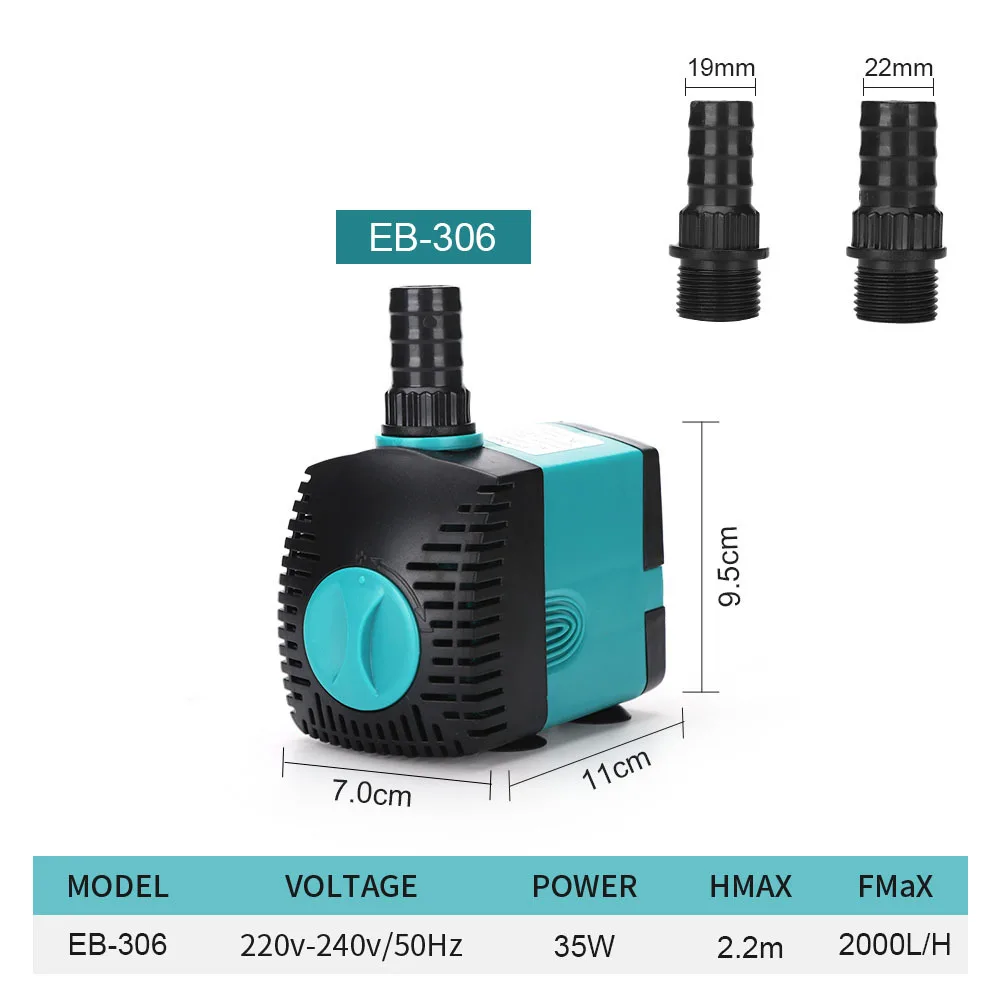 6/10/15/25/35W Ultra-Quiet Submersible Water Fountain Pump Filter Fish Pond Aquarium Water Pump Tank Fountain water pump