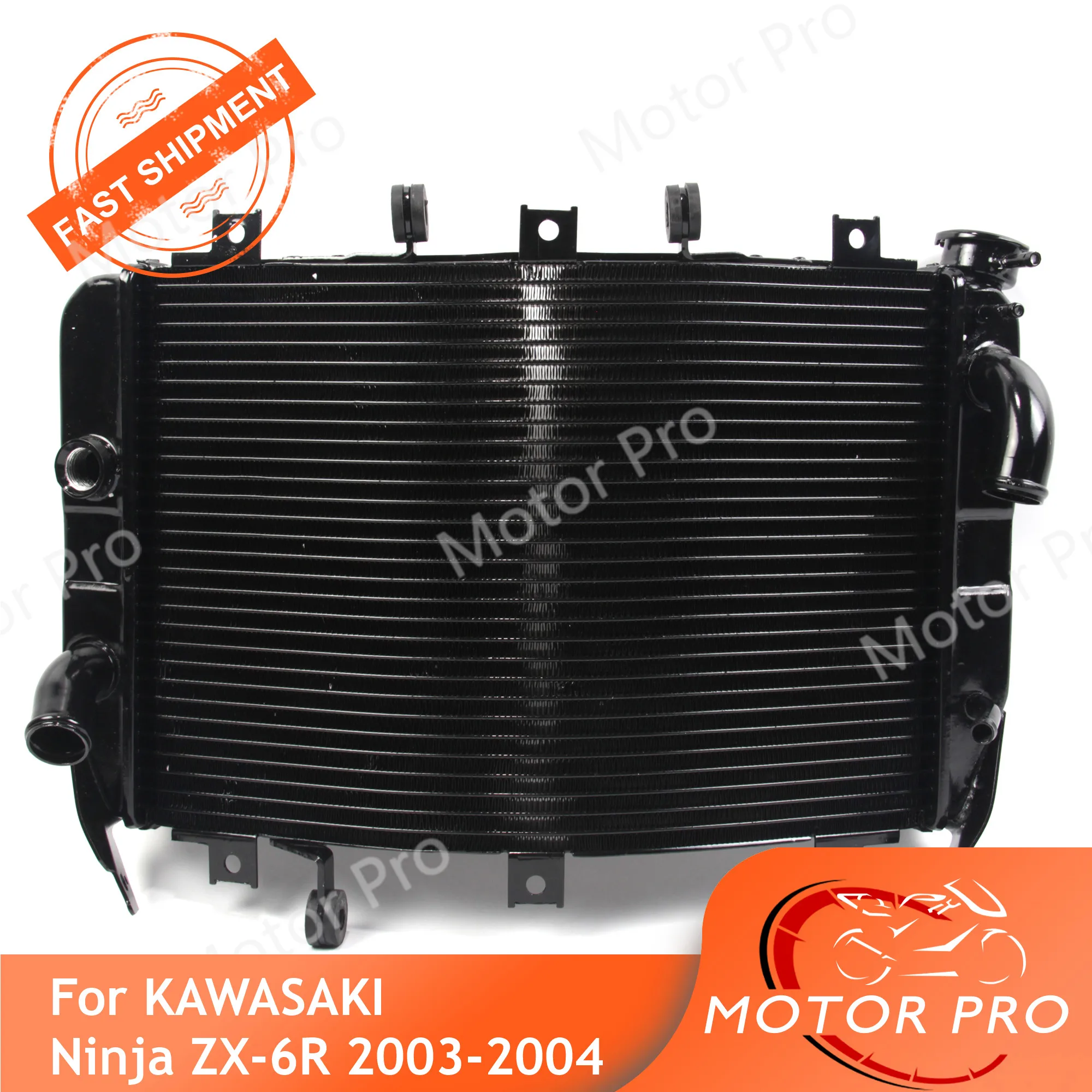 Motorbike Radiator For Kawasaki Ninja ZX6R 2003 2004 Cooling water cooler Accessories ZX-6R ZX 6R 03 04 Black