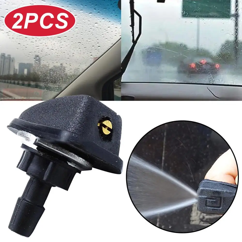 

SALE 1pair 8mm Common Size Car Windscreen Washer Nozzle Spray Replacement 360-degree Adjustable, Black Wholesale Quick delivery