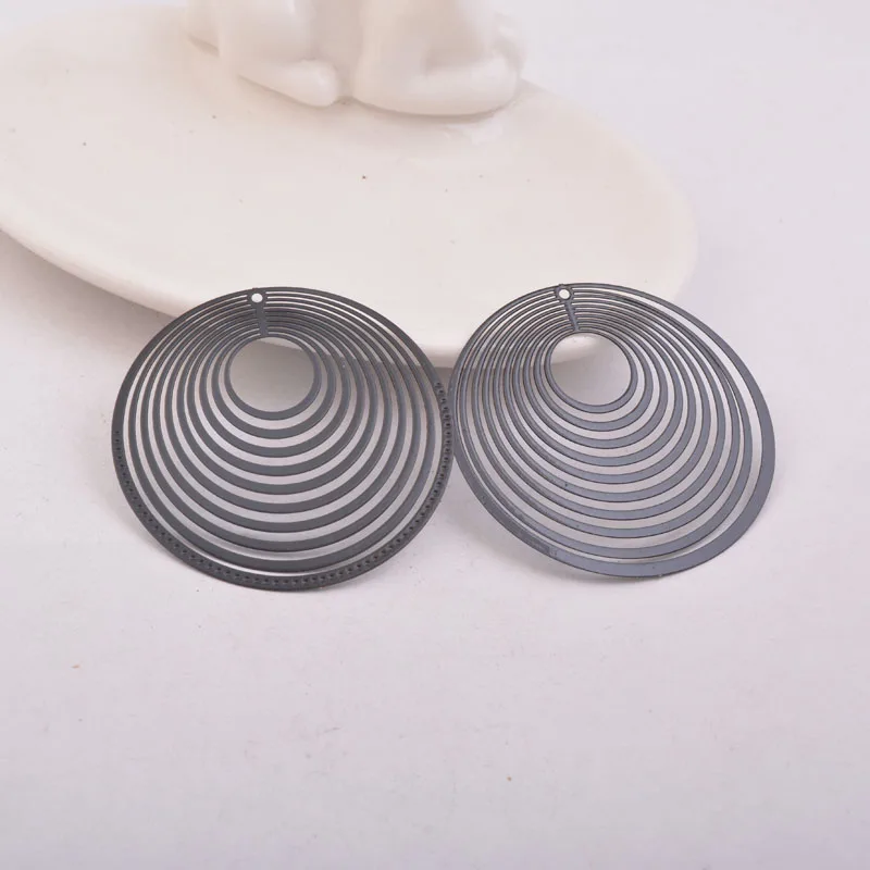 30 Stück AB1835 44mm Filigrane Große Runde Anhänger für Ohrringe, DIY-Schmuck, Halsketten – Detail 9