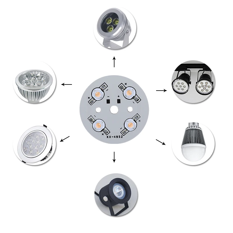 5pcs 1W-36W Round Aluminum Base Plate Heat Sink Install 3W High Power LED Diodes Full Spectrum White Warm White Red Green Blue