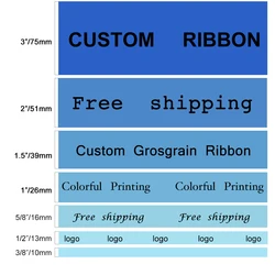 HAOSIHUI Custom Grosgrain Ribbon Printed Single Sided 10~50~100 Yards Polyester Washable Does Not Fade