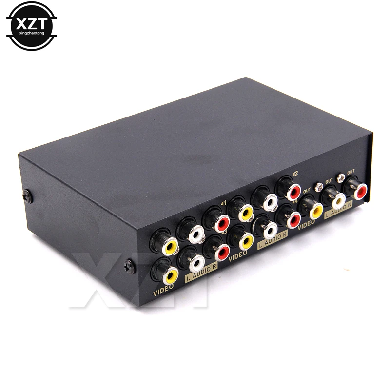 AV Hộp Công Tắc 2/4/8 Trong 1 Ra AV Âm Thanh Tín Hiệu Video Tổng Hợp Cho HDTV LCD DVD 3 RCA switcher 8 Đến 1 Nút Chọn Không Bộ Chia