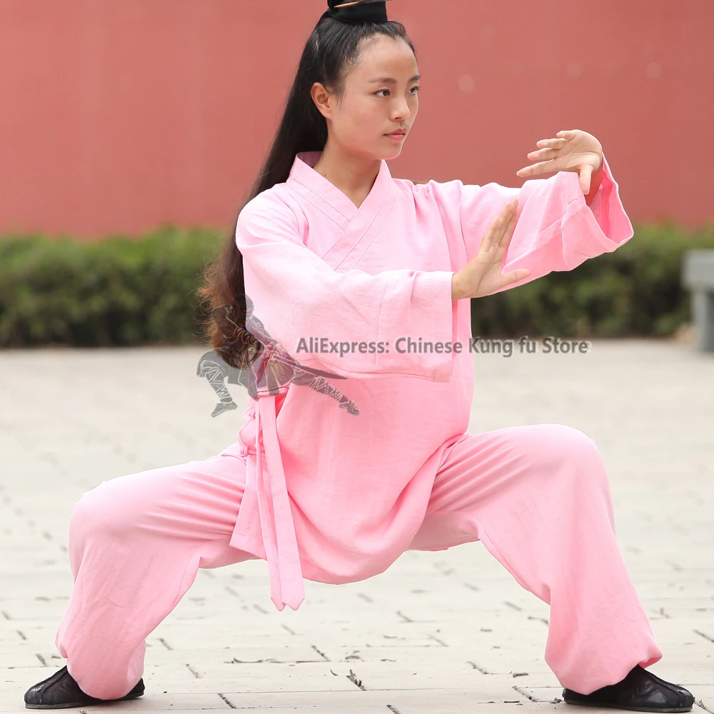 Custom Make 25 Colors Women\'s Daily Training Tai chi Suit Wing Chun Martial arts Shaolin Uniforms Kung fu Jacket pants