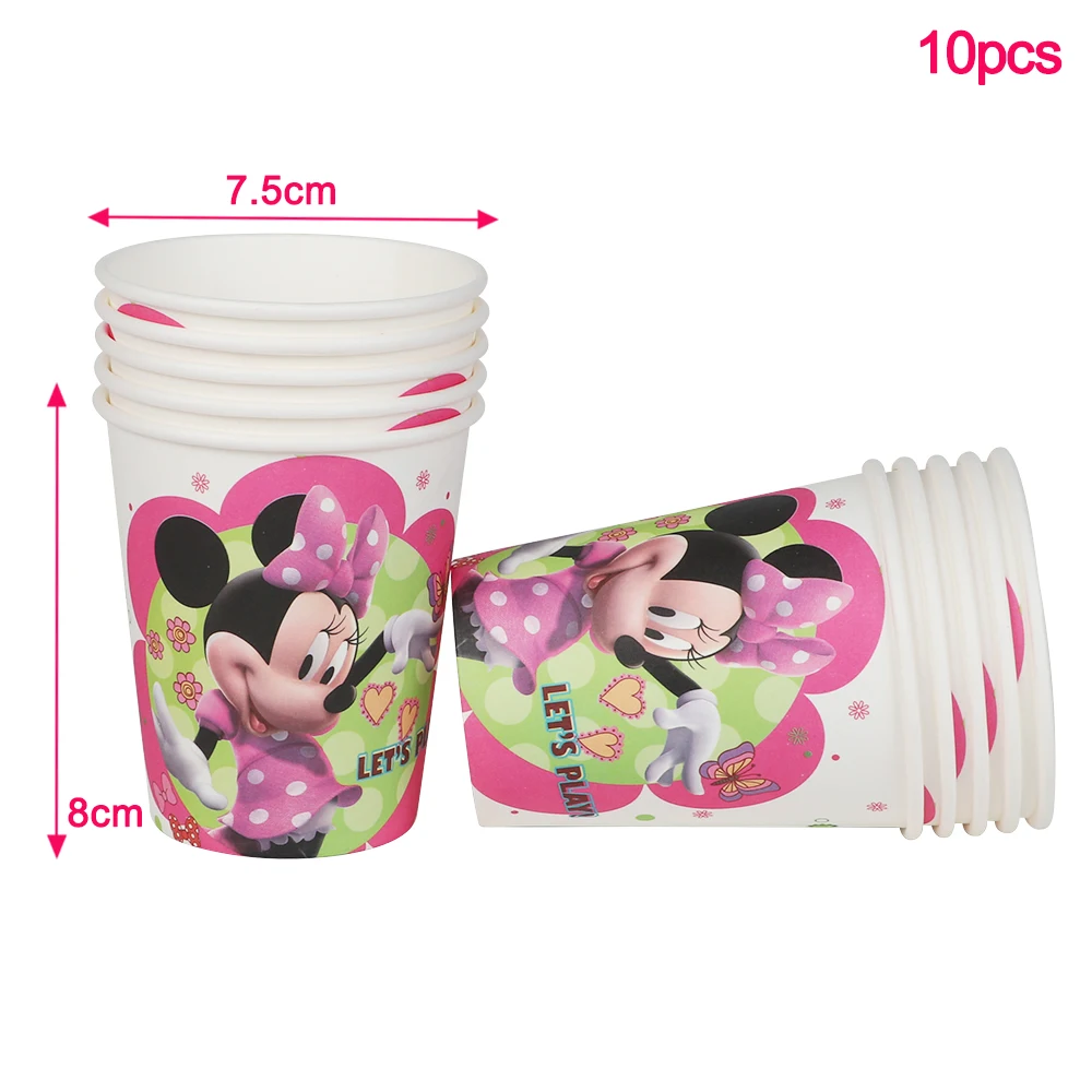 Minnie Mouse Design Girls Birthday Party tazze piatti tovaglia borsa bandiere Disney Baby Shower carta stoviglie usa e getta forniture